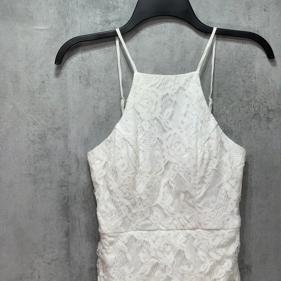 Speechless Ivory Halter Neck Floral Lace Dress XS - Picture 4 of 12